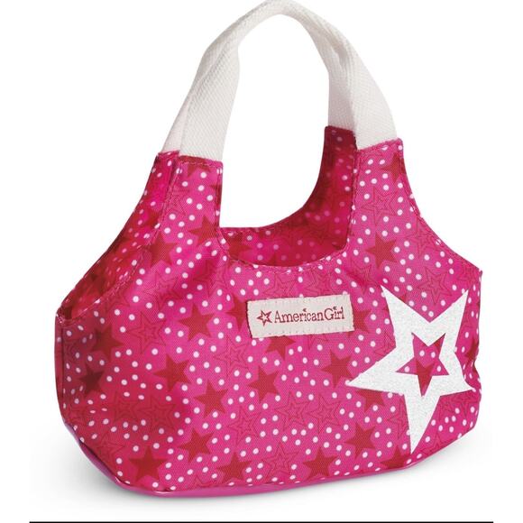 NEW American Girl Doll MINI DOLL CARRIER TOTE BAG 6" Pink Shoulder Purse Stars - Picture 3 of 3